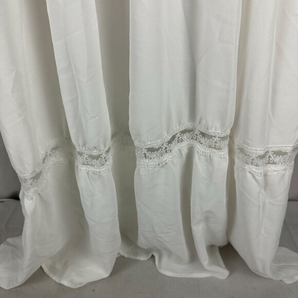 Elegant Shein White Maxi Gown With Lace Trim And V-Neckline - Size M - Picture 3 of 7